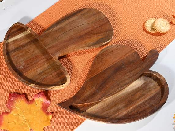 Tabla de cortar-bandeja de madera de acacia con hojas y hong