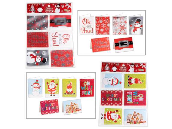 Paquete de 36 tarjetas de felicitación navideñas en papel