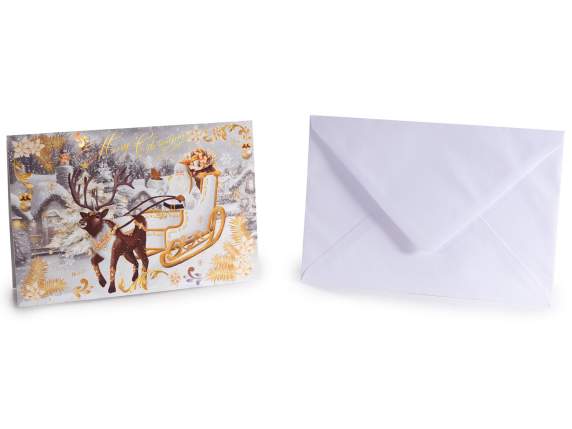 Tarjeta de felicitación navideña con decoración desplegable