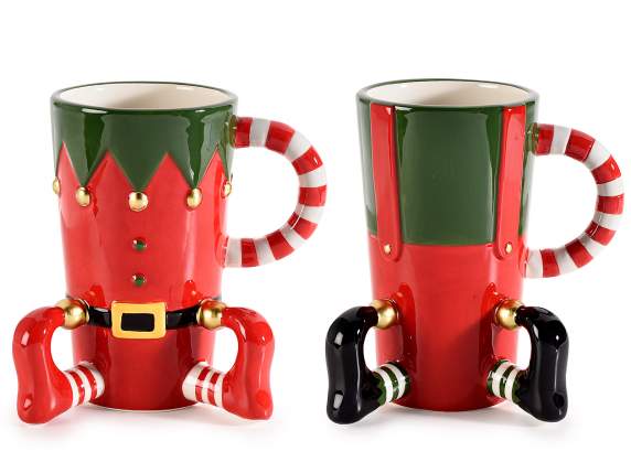 Mug de Noël en céramique brillante 480 ml avec détails dorés