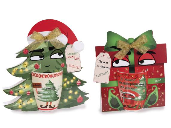 Mug de Noël en porcelaine de 300 ml avec phrase amusante