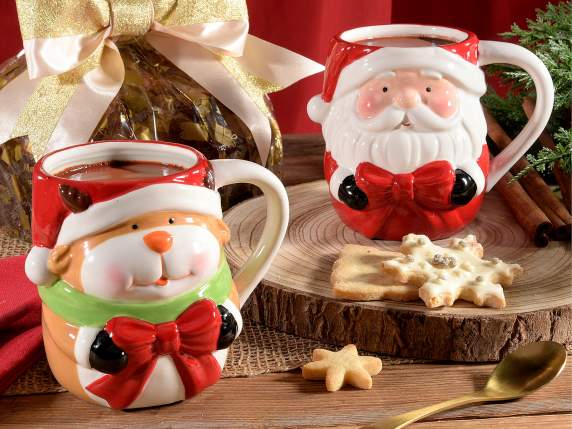 Mug en céramique de 500 ml avec motif de Noël en relief