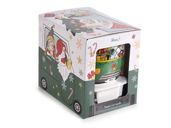 Mug de Noël en porcelaine à roulettes de 330 ml