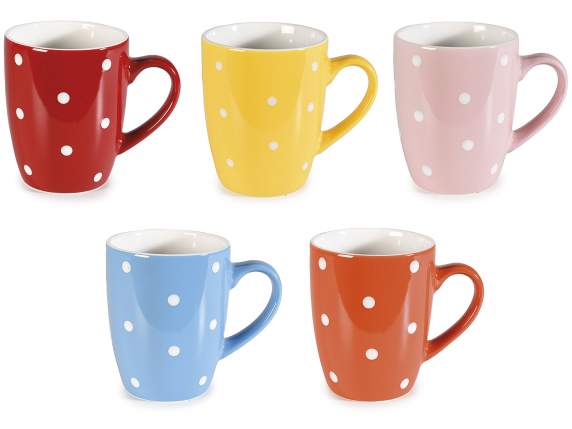 Taza de porcelana coloreada de 300 ml con decoración de luna
