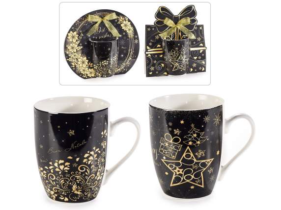 Taza de porcelana de 300 ml con decoración navideña