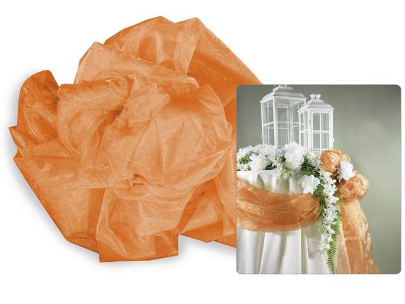 Telo in organza semplice arancione fiamma