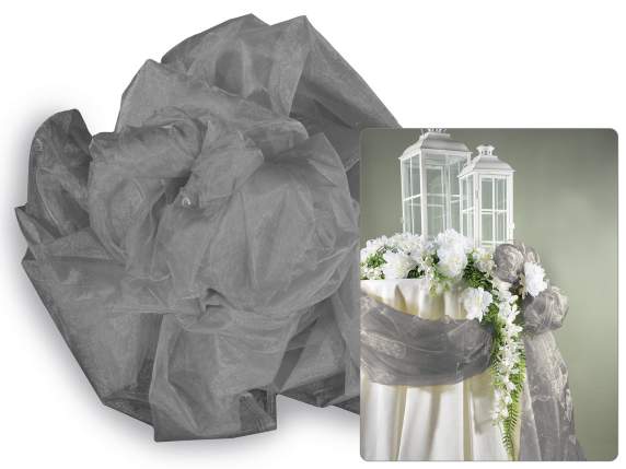 Telo in organza semplice argento antico