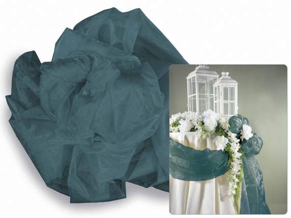 Telo in organza semplice verde petrolio