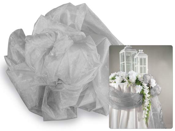 Telo in organza semplice argento chiaro