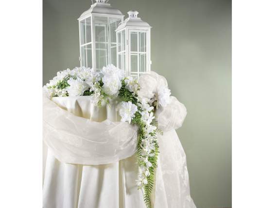 Telo in organza semplice bianco neve