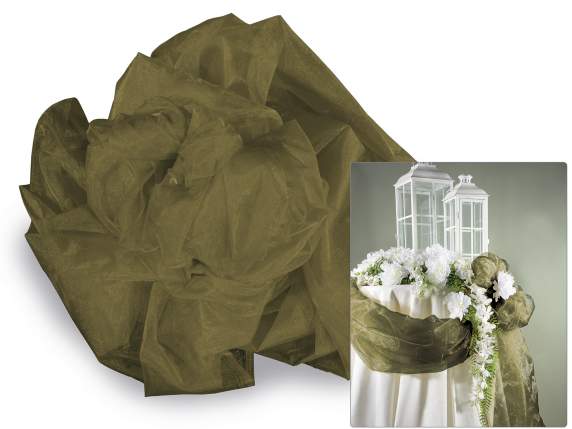 Telo in organza semplice verde militare