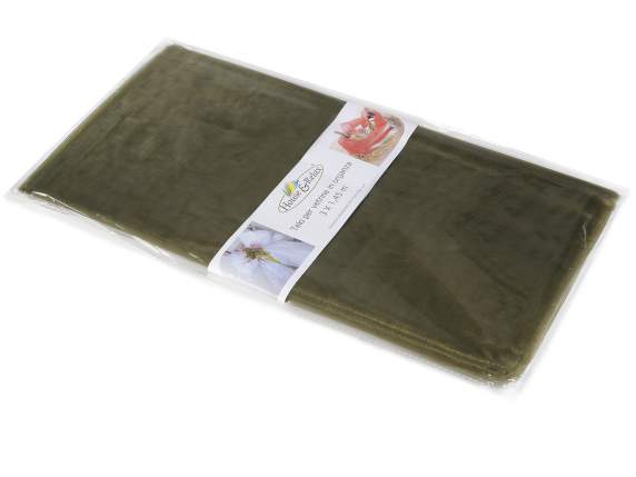 Telo in organza semplice verde militare