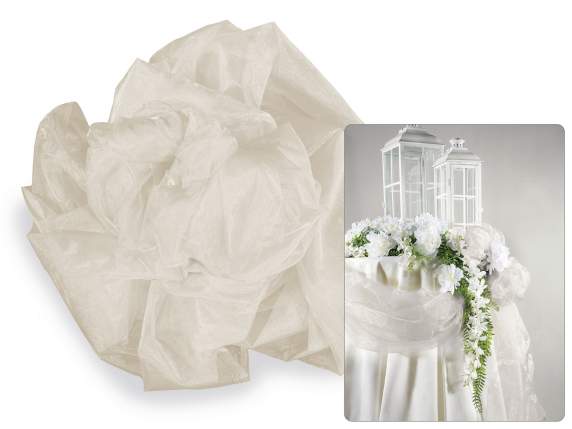 Tissu organza simple écru-champagne