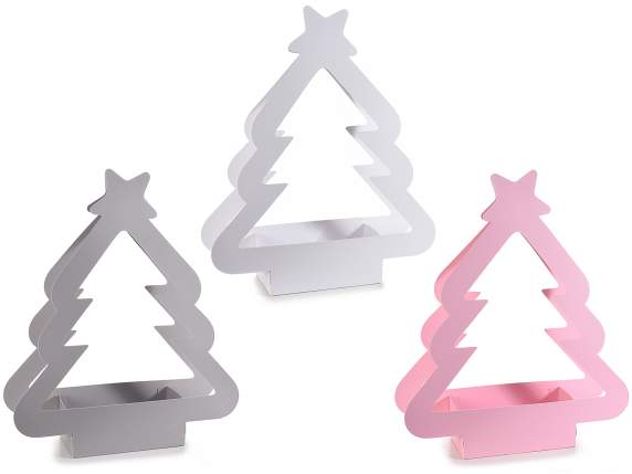 Cesta navideña de flores en papel semi-repelente al agua