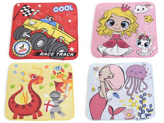 Mini toalla mágica de algodón con estampados para niños