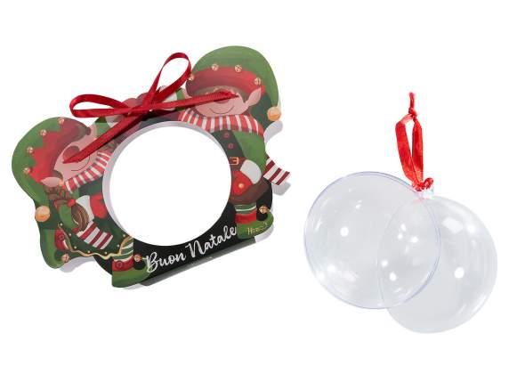 Transparent food opening sphere in Christmas packaging