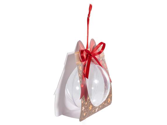 Transparent food-grade sphere in Christmas packaging