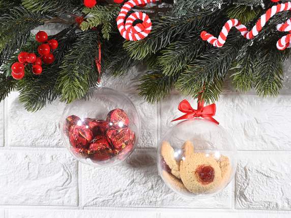 Medium transparent sphere that opens with a ribbon to hang