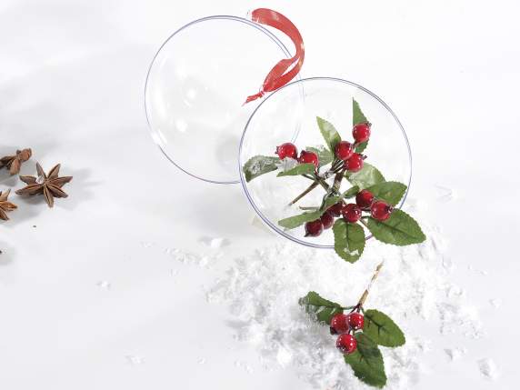 Medium transparent sphere that opens with a ribbon to hang