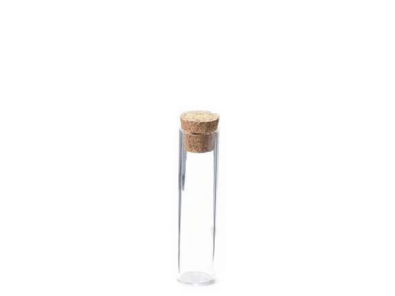 Tube à essai en verre transparent avec bouchon en liège
