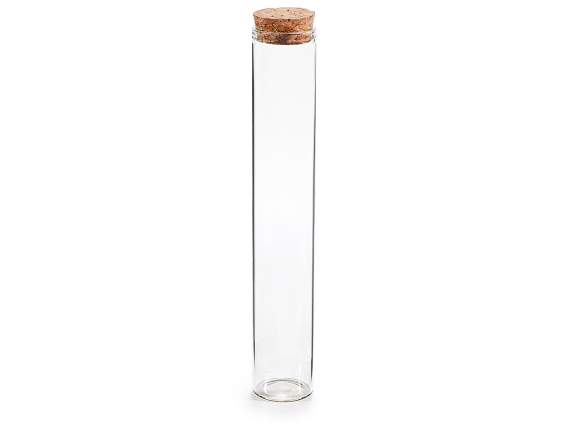Tubo de ensayo de vidrio para alimentos 100ml tapón corcho