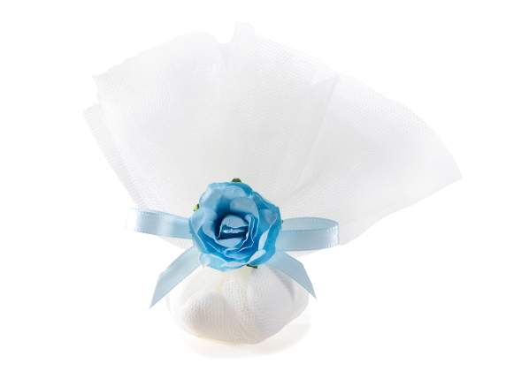 Tul clásico redondo color crudo para obsequios de boda