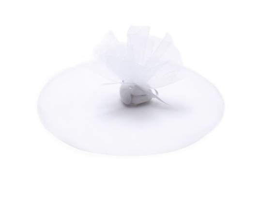 Tulle net blanc neige pour une faveur de mariage ronde class