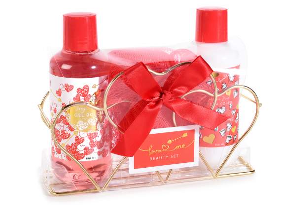 Valentines Day gift box with 2 body and sponge products