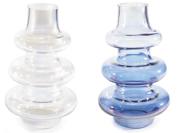 Vase décoratif en verre coloré