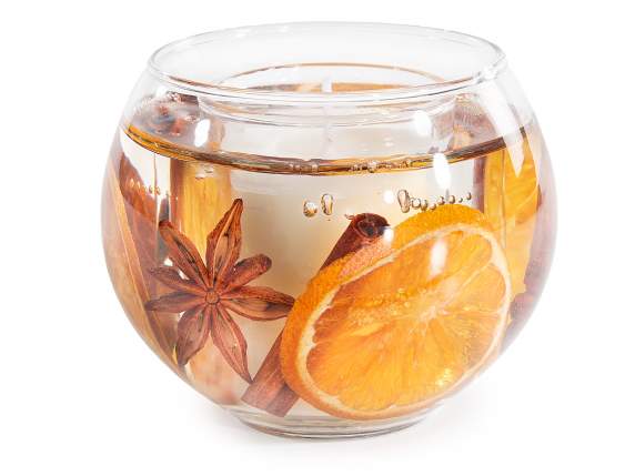 Vela perfumada tarro de vidrio con gel y especias naturales