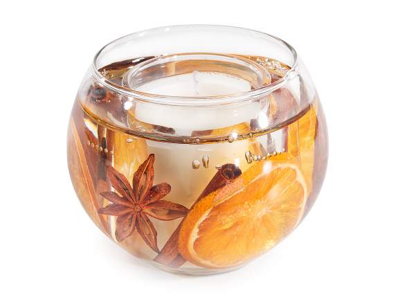 Vela perfumada tarro de vidrio con gel y especias naturales
