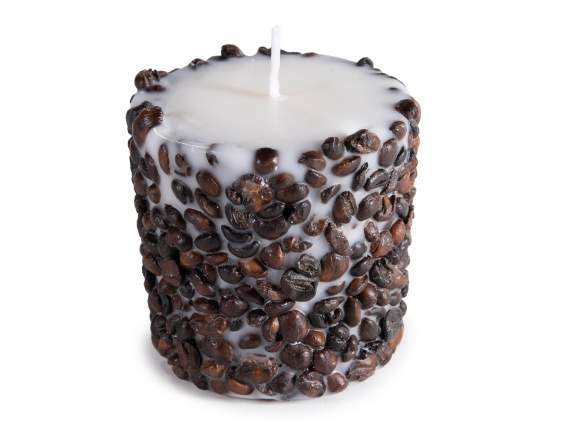 Vela con aroma a café con granos reales