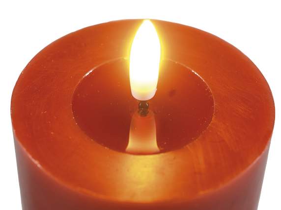 Juego de 3 velas de cera electrónicas con llama LED fija