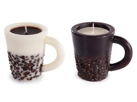 Vela con aroma a café con granos reales