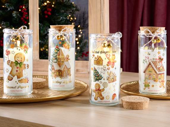 Vela perfumada en tarro de cristal con tapa de corcho