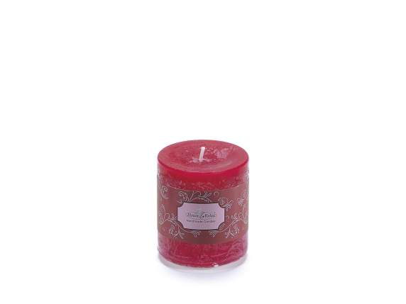 Vela pequeña de color rojo rubí