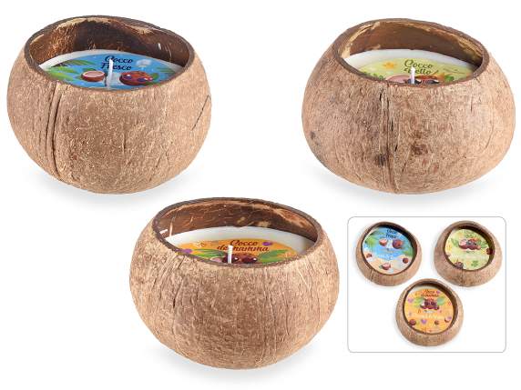 Vela perfumada en tarro de coco auténtico