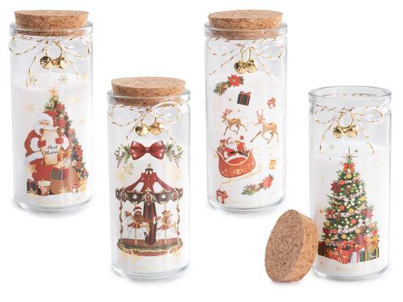 Vela perfumada en tarro de cristal con tapa de corcho