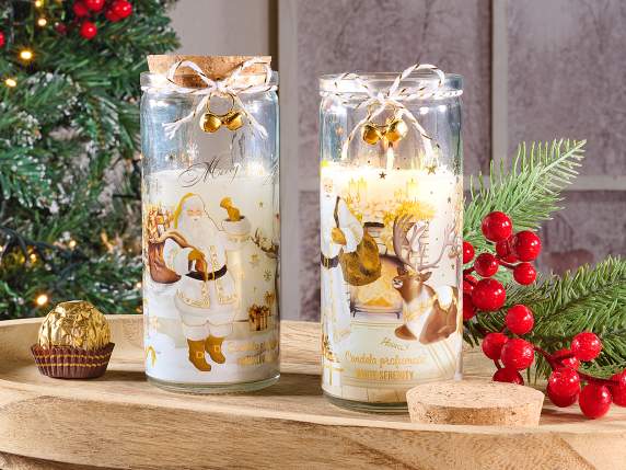 Vela perfumada en tarro de cristal con tapa de corcho