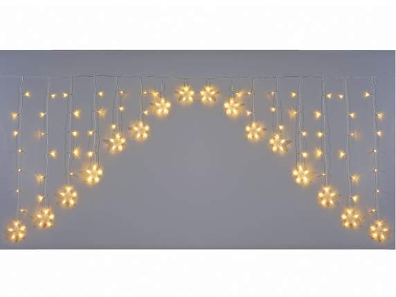 Luz de lluvia cortina estrella, 16 hilos, 136 LED blanco cál