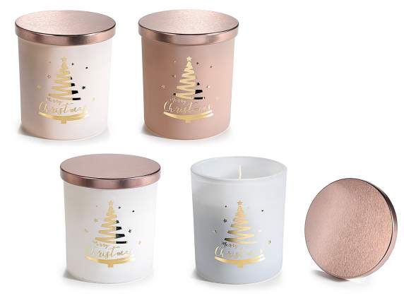 Vela perfumada en tarro de vidrio satinado con tapa