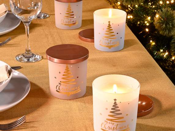 Vela perfumada en tarro de vidrio satinado con tapa