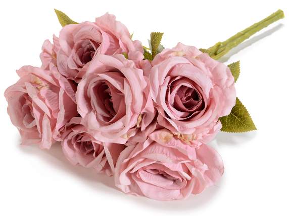 Bouquet de roses artificielles en tissu