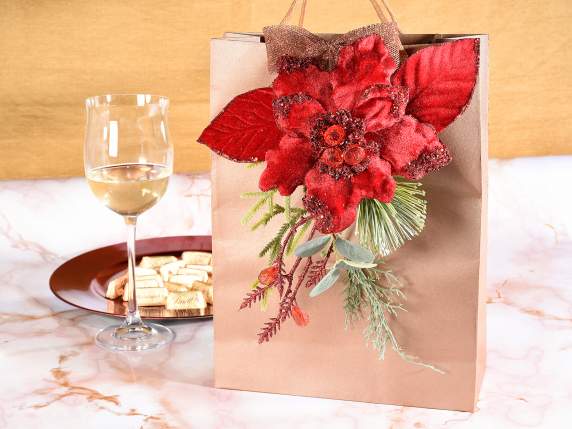 Tissu danémone artificielle avec paillettes et pistils de d