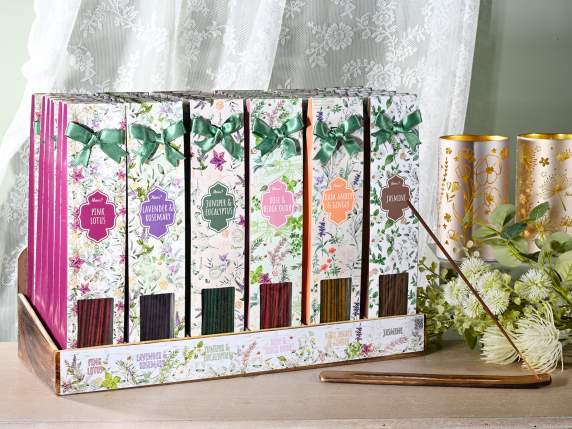 Lot de 30 bâtons dencens avec porte-encens Herbes exposées