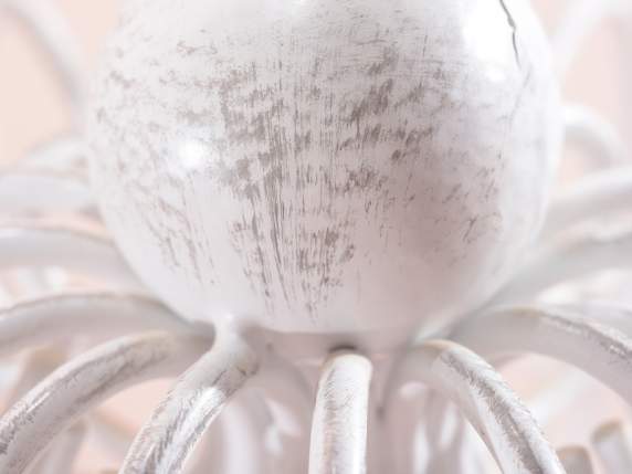 Carrosse de conte de fées en métal blanc antique