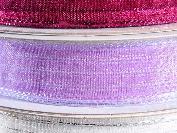 Ruban violet 15 mm avec fils lamés