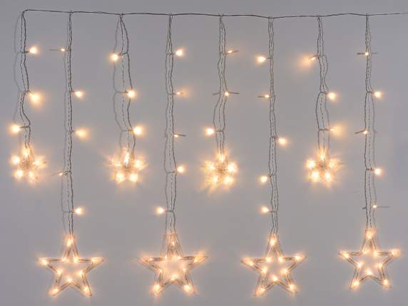 Lampe de pluie 10 étoiles suspendues, 115 LED blanc chaud