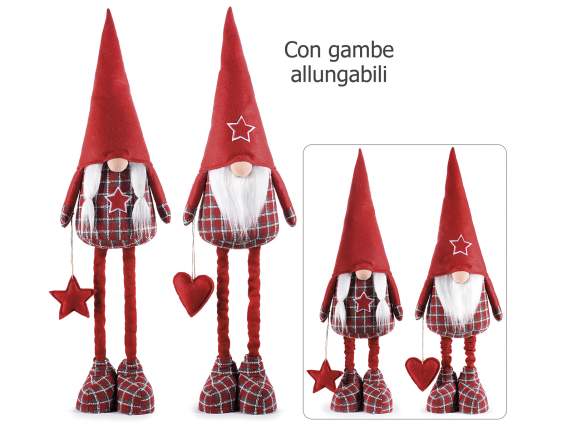 Père Noël et Mère Noël en tissu avec jambes extensibles