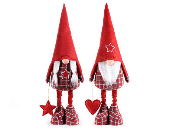 Père Noël et Mère Noël en tissu avec jambes extensibles